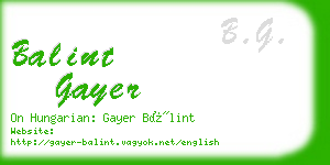 balint gayer business card